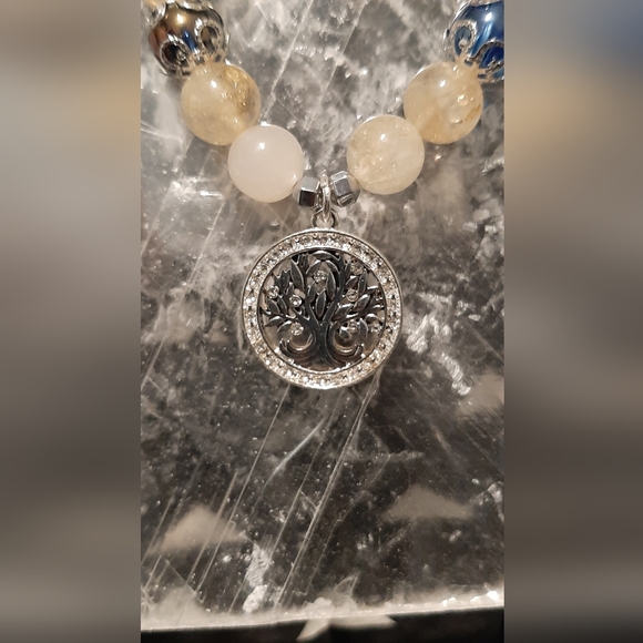 2 for $40 Citrine and Hematite bracelet with 925 silver plated tree of life - Picture 2 of 4